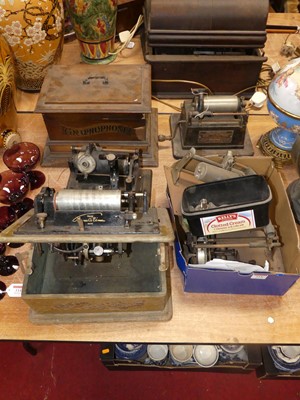 Lot 115 - A collection of Edison phonograph and...