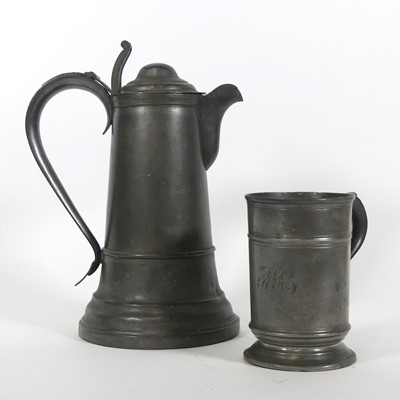 Lot 117 - A late 19th century pewter hot water pot, by...