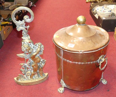 Lot 125 - A Victorian copper and brass mounted coal...