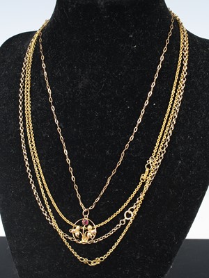 Lot 326 - A 9ct gold belcher link necklace, length 44cm,...