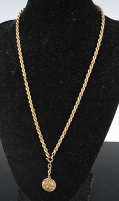 Lot 332 - A 9ct gold ropetwist necklace together with a...