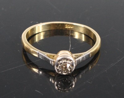 Lot 349 - An 18ct gold diamond solitaire ring, the...