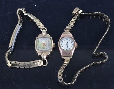 Lot 387 - A vintage lady's 9ct gold cased manual wind...