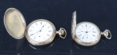 Lot 403 - An Elgin gold plated full hunter keyless...