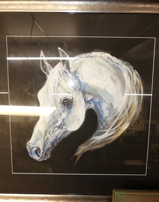 Lot 1010 - Jacquie Jones (b.1961) - Horse head study,...