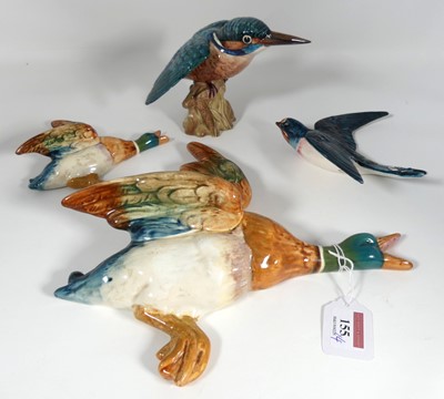 Lot 155 - A Beswick pottery figure of a kingfisher,...