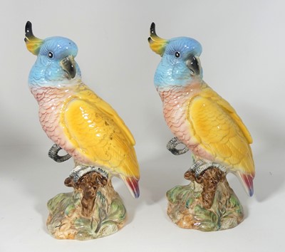 Lot 165 - A pair of Beswick pottery figures of cockatoos,...