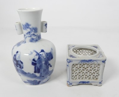 Lot 172 - A Chinese porcelain vase, underglaze decorated...