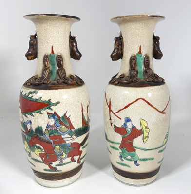 Lot 175 - A pair of Chinese Nanking crackle glazed...