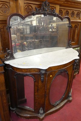 Lot 1126 - A mid-Victorian figured walnut mirror back...