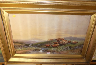 Lot 1018 - Thomas Rowden (1842-1926) - Cattle grazing in...