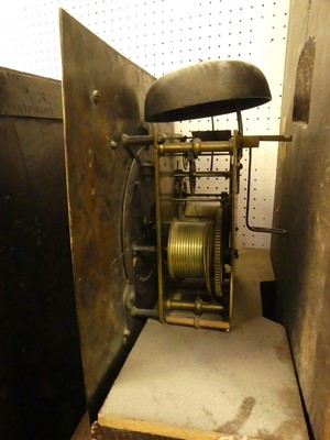 Lot 1137 - A circa 1800 provincial oak long case clock,...