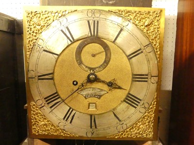 Lot 1137 - A circa 1800 provincial oak long case clock,...