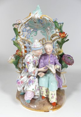 Lot 194 - A Meissen porcelain figure group of a Chinese...