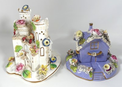 Lot 202 - A 19th century Staffordshire pottery floral...