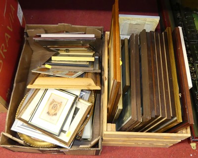 Lot 1067 - Two boxes of assorted pictures and prints, to...