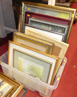 Lot 1069 - A box of assorted pictures and prints, to...