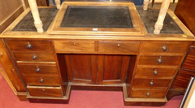 Lot 1191 - A mid-Victorian mahogany Dickens-type desk,...