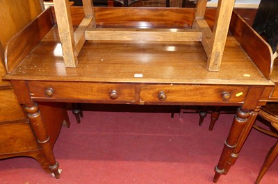 Lot 1132 - A mid-Victorian mahogany three-quarter gallery...