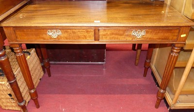 Lot 1201 - A 19th century mahogany two-drawer side table,...