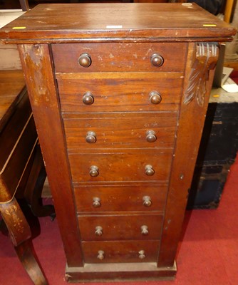 Lot 1211 - A Victorian walnut Wellington chest, having an...