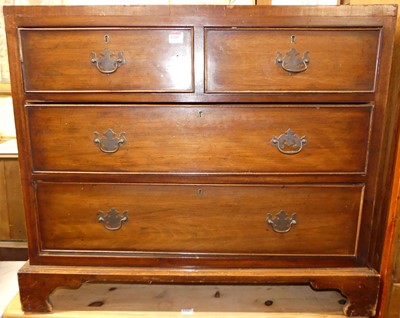 Lot 1215 - A 19th century walnut low squarefront chest,...