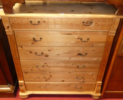 Lot 1216 - A modern pine chest of six long drawers,...