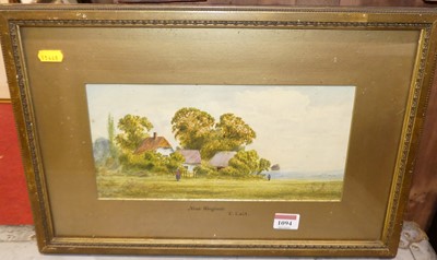 Lot 1094 - E Lait - Near Wargrave, watercolour, 15x30cm,...