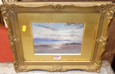 Lot 1095 - Ian McNicol - Beach scene at sunset,...