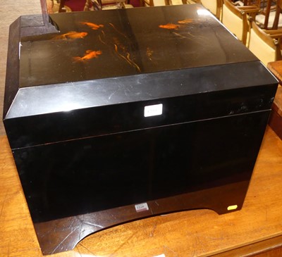 Lot 1255 - A contemporary Japanese black lacquered...