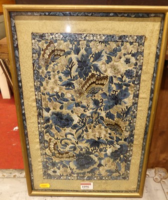 Lot 1096 - Chinese silkwork panel, circa 1900, 41x27cm