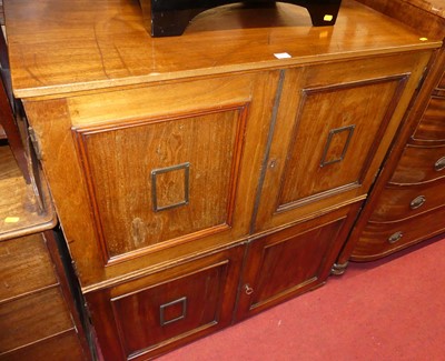 Lot 1256 - A made-up walnut four-door side cupboard, w.99cm