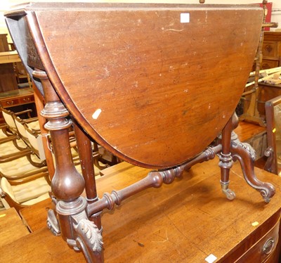 Lot 1257 - A mid-Victorian mahogany Sutherland table, w.81cm