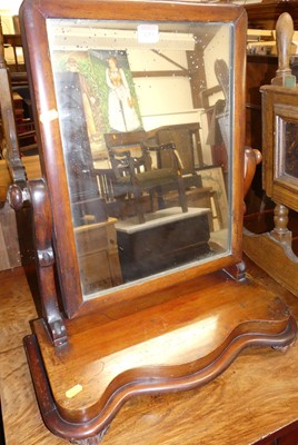 Lot 1259 - A mid-Victorian mahogany swing toilet mirror