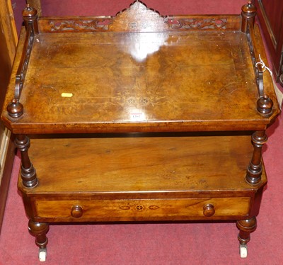 Lot 1262 - A mid-Victorian figured walnut and floral...