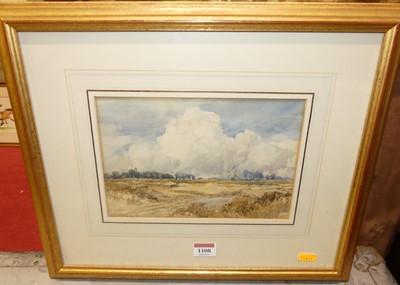 Lot 1108 - AW Weedon - Norfolk landscape with windmill,...