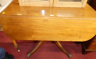 Lot 1274 - A circa 1830 mahogany dropflap pedestal table,...