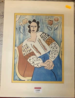 Lot 1109 - After Henri Matisse - lithograph in colours,...