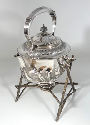 Lot 208 - A Victorian silver plated spirit kettle, by...