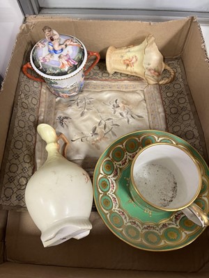 Lot 224 - A Servres style porcelain cabinet cup & saucer,...