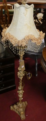 Lot 1316 - A gilt composite floral decorated standard...