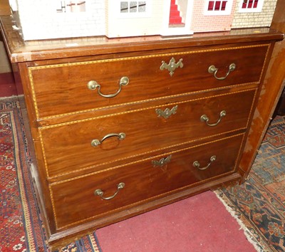 Lot 1328 - An Edwardian mahogany and chequer inlaid...