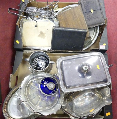 Lot 235 - A collection of silver plated items, to...