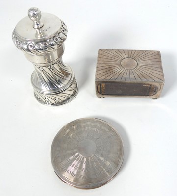 Lot 249 - An early 20th century silver-clad pepper...