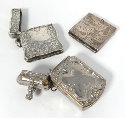 Lot 260 - An Edwardian silver vesta case, of shaped...