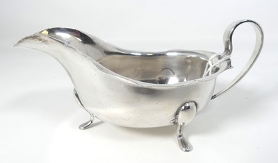 Lot 264 - A George V silver helmet shaped sauceboat, 4.7ozt