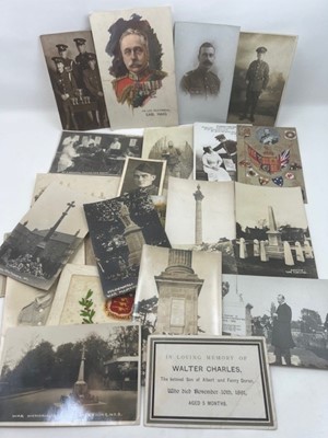 Lot 462 - A small quantity of WWI military postcards to...