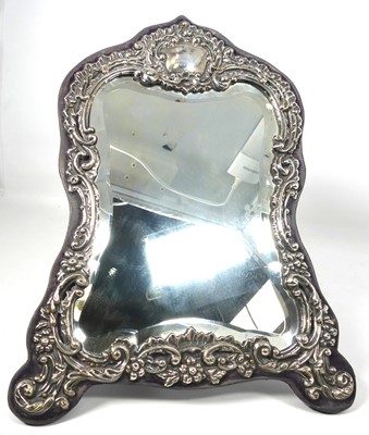 Lot 286 - An Edwardian silver-clad easel mirror,...