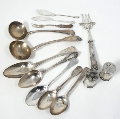 Lot 291 - A collection of silver, white metal and plated...