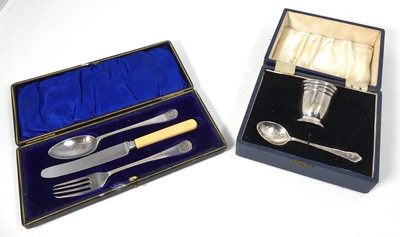 Lot 293 - A silver two-piece christening set, comprising...